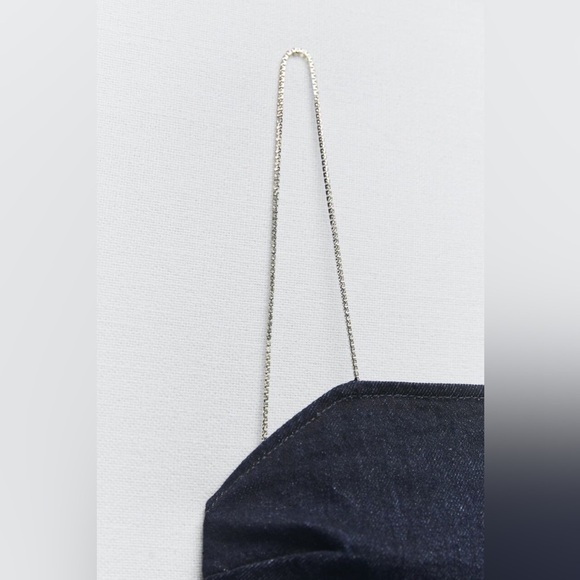 NWT - Zara Jewel Dark Denim Top - Size S-M - Picture 7 of 7